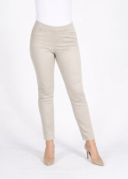 STONE 27 INCH STRETCH TROUSER WITH ELASTICATED