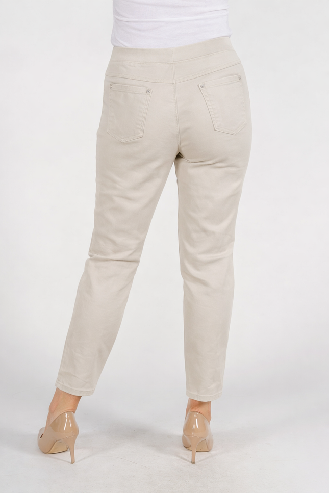 STONE 27 INCH STRETCH TROUSER WITH ELASTICATED