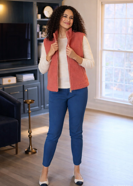 ROSE Teddy Fleece Gilet With Pockets