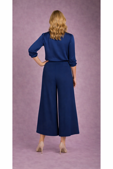 NAVY AIRFLOW WIDE LEG TROUSER