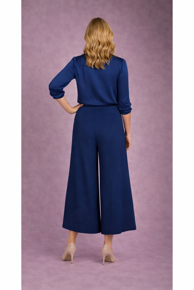 NAVY AIRFLOW WIDE LEG TROUSER