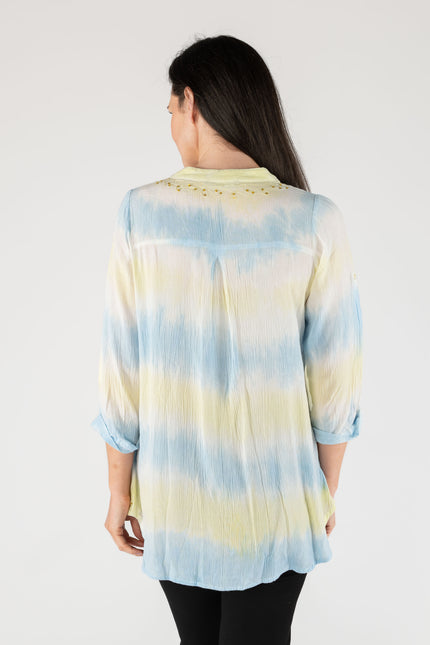 Blouse tie dye pocket 3/4 sleeve