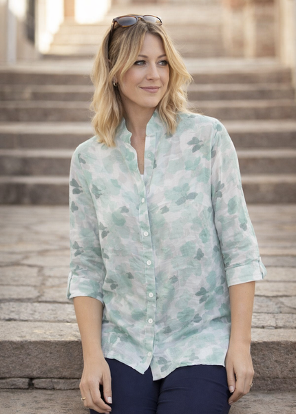 Blouse light green abstract print