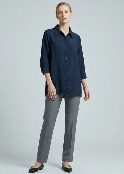 Blouse with collar and pocket 3/4 sleeve