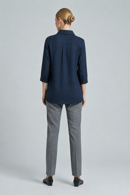 Blouse with collar and pocket 3/4 sleeve