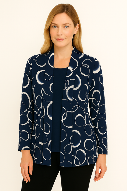 Cardigan abstract print 3/4 sleeve