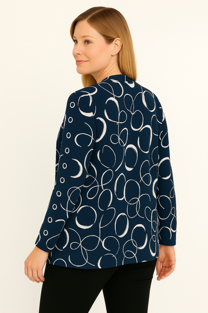 Cardigan abstract print 3/4 sleeve