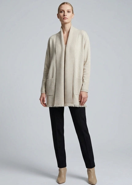 Cardigan with pockets and edge detail long sleeve