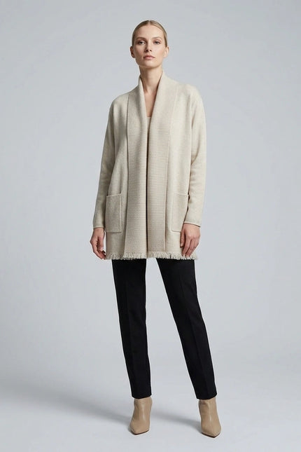 Cardigan with pockets and edge detail long sleeve
