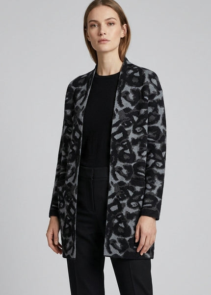Cardigan abstract pattern long sleeve