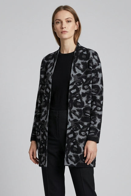 Cardigan abstract pattern long sleeve