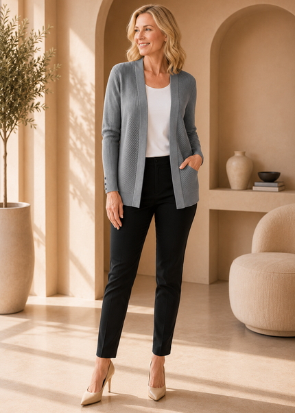 Cardigan edge to edge long sleeve