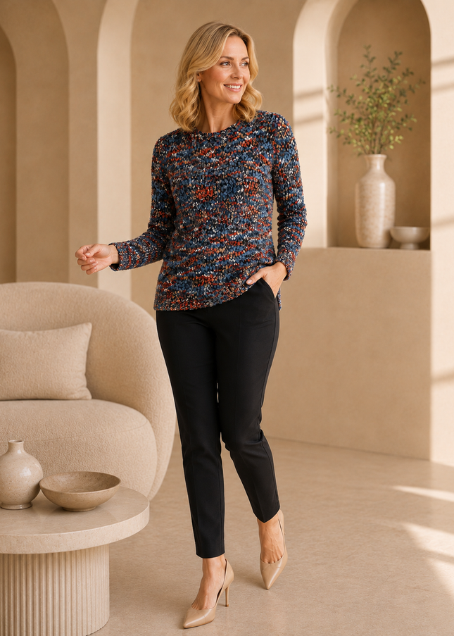 Jumper multi colour yarn with long sleeve