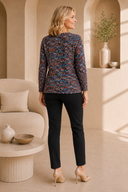 Jumper multi colour yarn with long sleeve