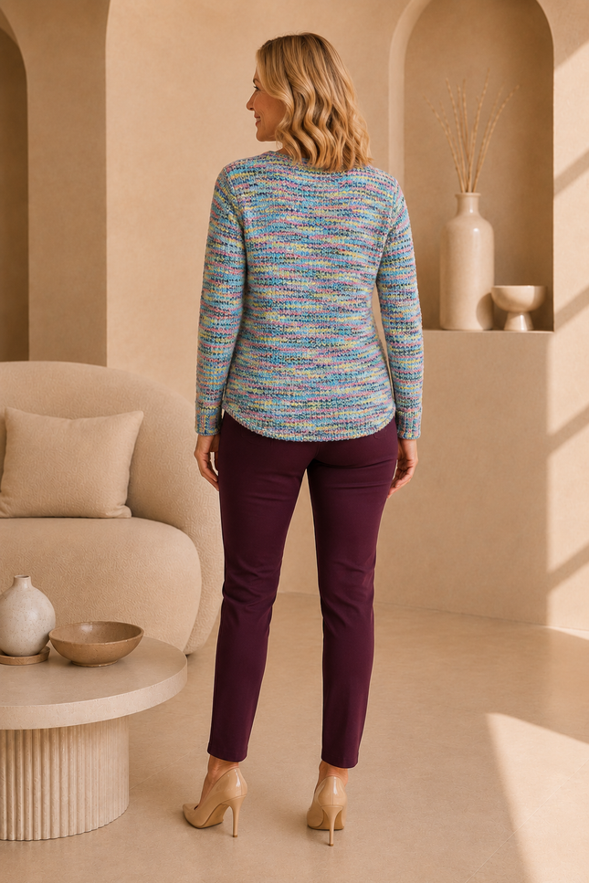 Jumper fluffy tape yarn long sleeve