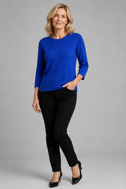 Jumper round neck with 3/4 sleeve