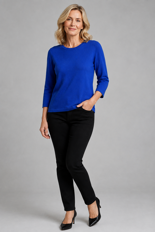 Jumper round neck with 3/4 sleeve