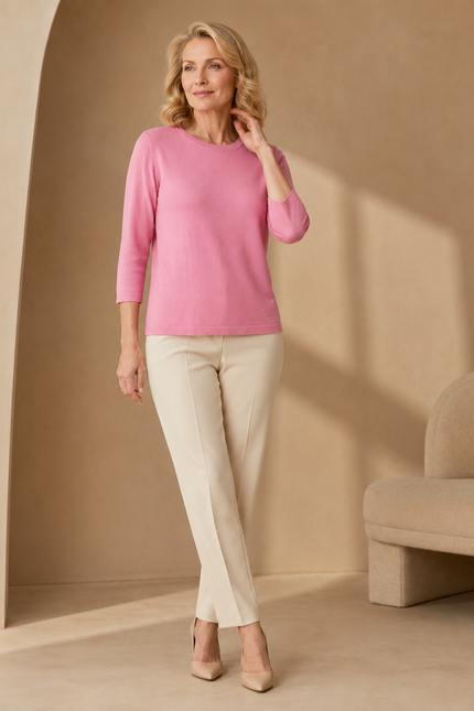 Jumper round neck with 3/4 sleeve