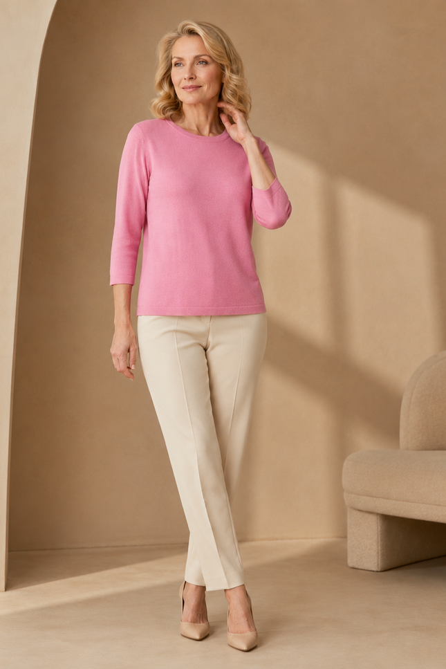 Jumper round neck with 3/4 sleeve