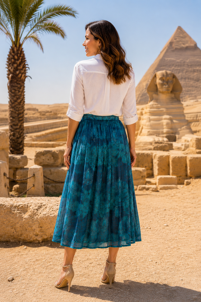 Skirt Tie Dye Print Skirt Elastic