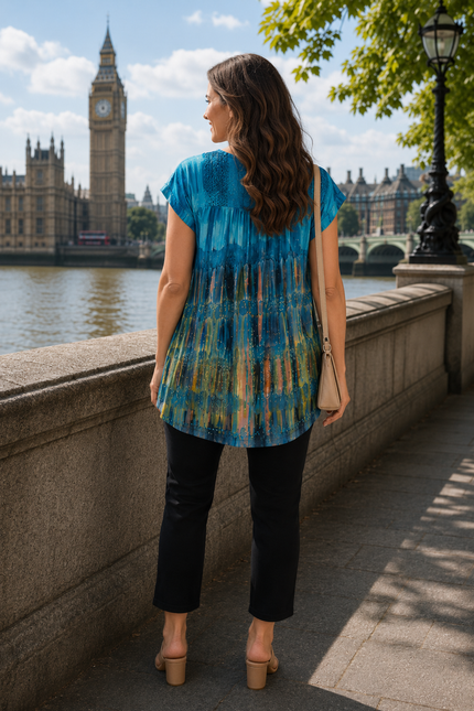 Top Tie Dye Short Sleeve Round Neck Top