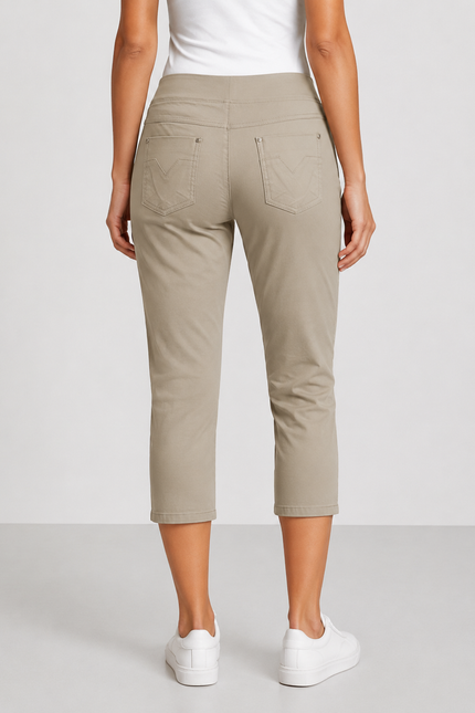 Crop trouser 22 inch stretch Taupe