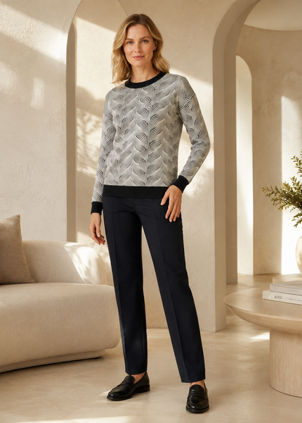 Jumper round neck pattern long sleeve