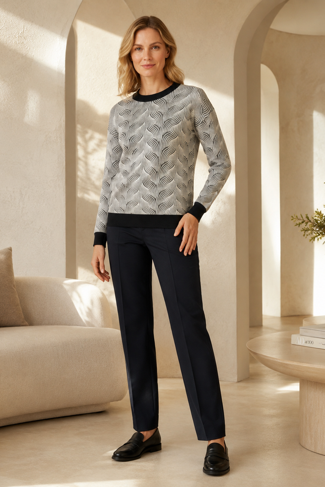 Jumper round neck pattern long sleeve