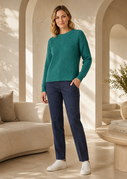 Jumper chenille round neck long sleeve