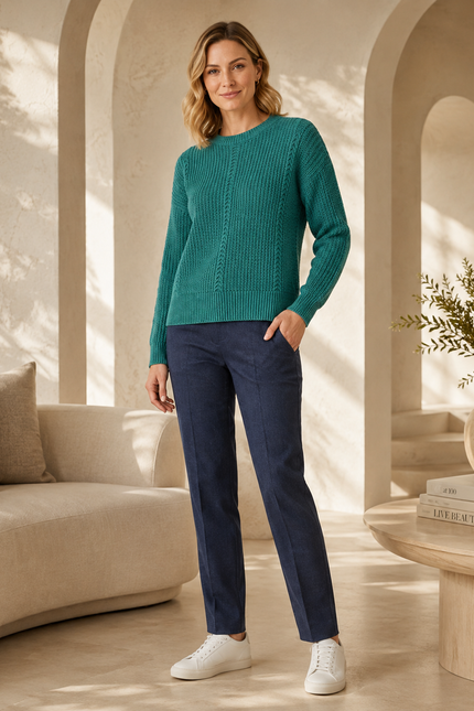 Jumper chenille round neck long sleeve