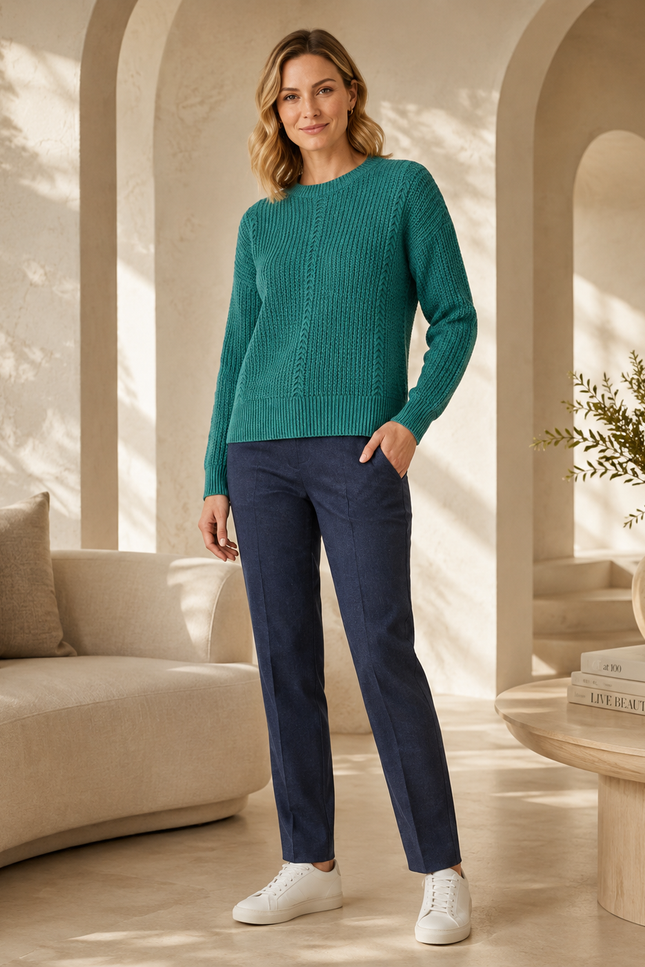 Jumper chenille round neck long sleeve