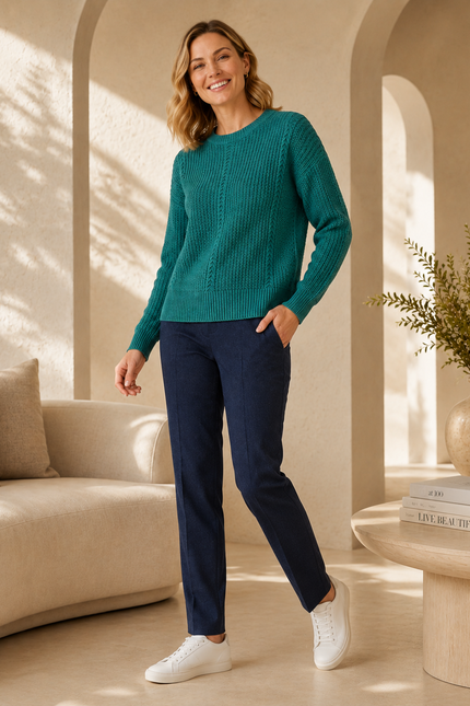 Jumper chenille round neck long sleeve
