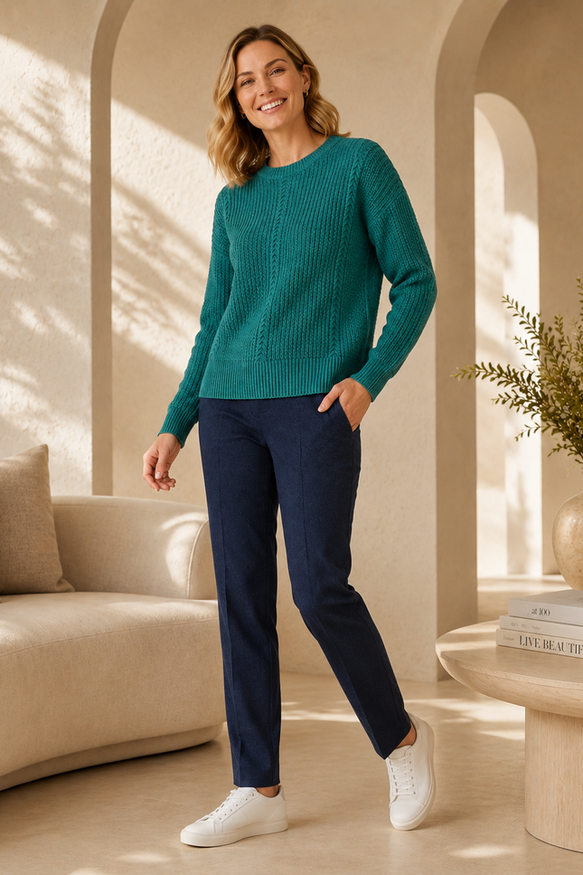Jumper chenille round neck long sleeve