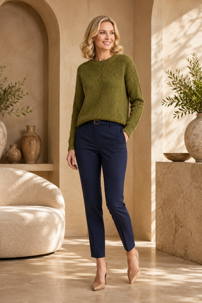 Jumper chenille round neck long sleeve