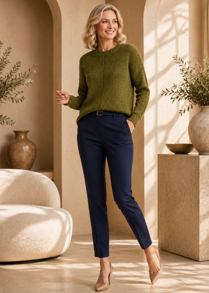 Jumper chenille round neck long sleeve