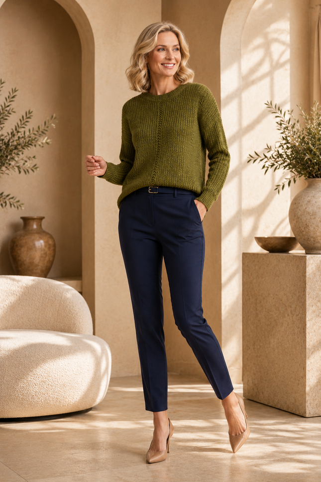 Jumper chenille round neck long sleeve