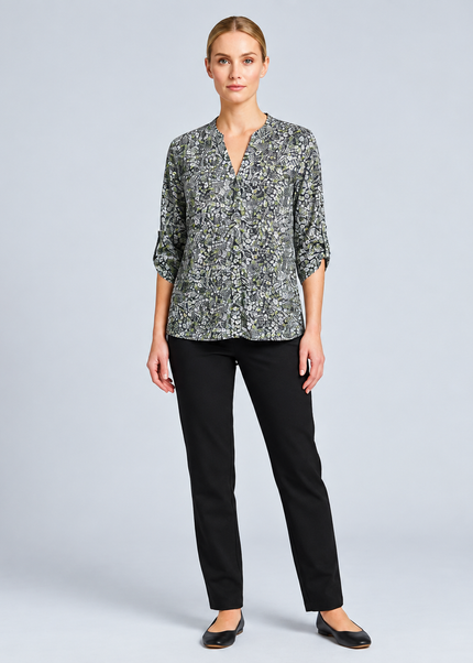 Blouse ditsy swirl print with 3/4 sleeve
