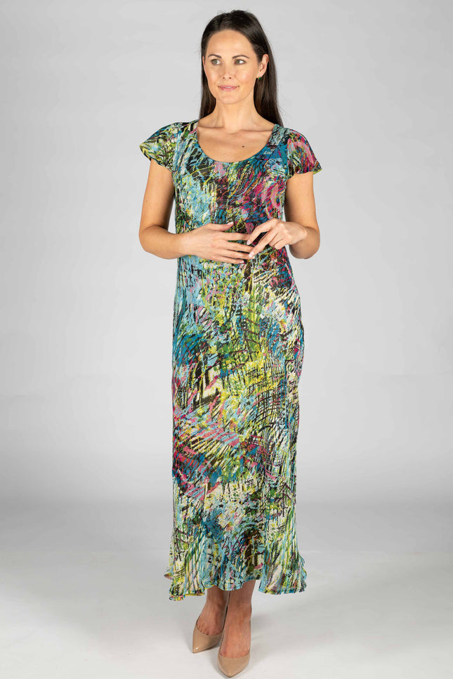 Dress green multi cap sleeve