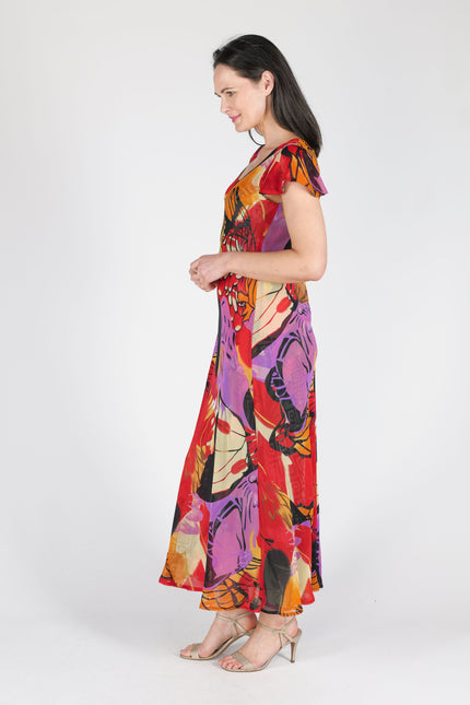 Reversible dress cap sleeve printed