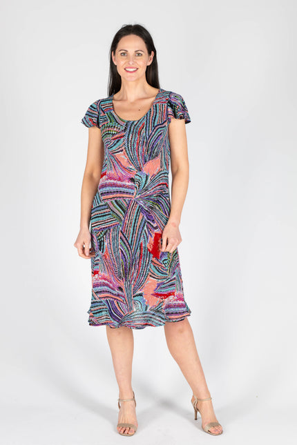 Reversible dress printed multi print