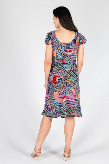 Reversible dress printed multi print