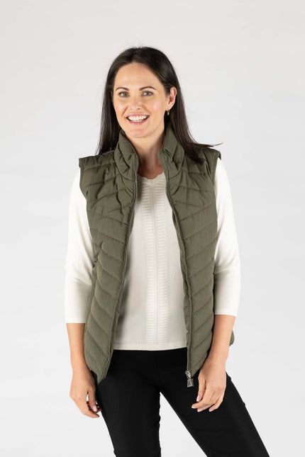 Quilted padded gilet with pockets