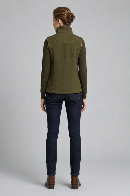 Gilet micro fleece with PU trim and pockets