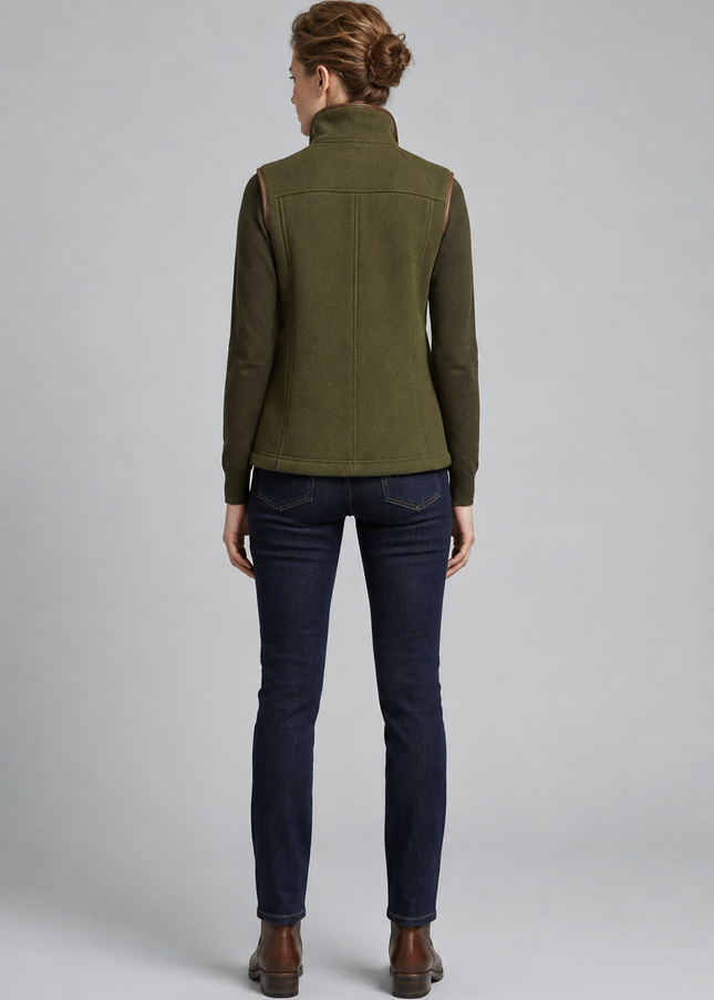 Gilet micro fleece with PU trim and pockets