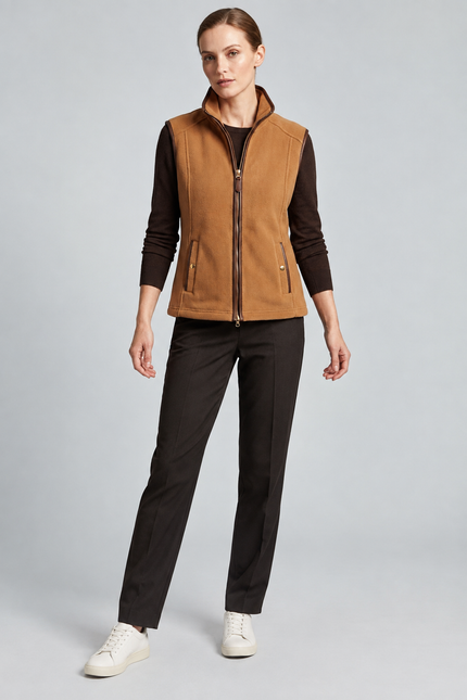 Gilet micro fleece with PU trim and pockets