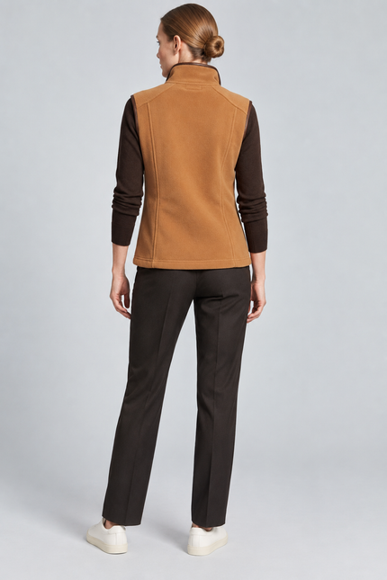 Gilet micro fleece with PU trim and pockets