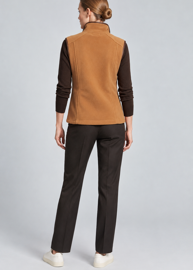 Gilet micro fleece with PU trim and pockets