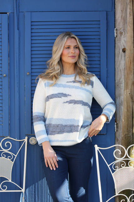 POPCORN KNIT PATTERN JUMPER ROUND NECK