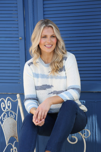 POPCORN KNIT PATTERN JUMPER ROUND NECK