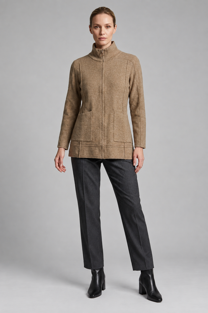 Jacket zip front with pockets long sleeve